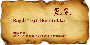 Ragályi Henrietta névjegykártya