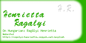 henrietta ragalyi business card