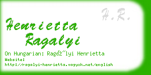 henrietta ragalyi business card